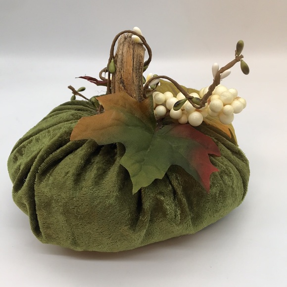 Trio of 3 Handmade Velvet, Poly filled Pumpkins - Picture 9 of 12